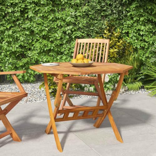 Genérico Mesa de jardín Plegable Madera Maciza de Acacia 90x75 cm