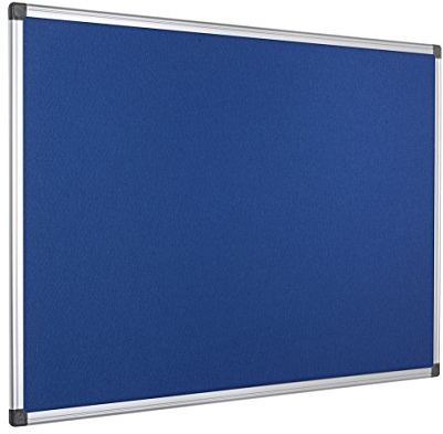 Bi-Office Maya Pinnwand Mit Aluminiumrahmen - 200 x 120 cm - Blaue Filzoberfläche, Filztafel Zum Gebrauch Mit Pinnnadeln
