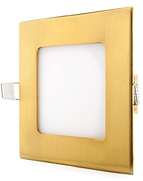 Placa LED 6W 600Lm 2700ºK Cuadrada Dorado 50.000H [GL-CL-S6N-G-WW | Greenice