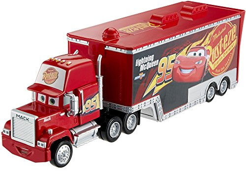 Disney Pixar Cars 3 Mack Hauler Truck - Servicetruck von Lightning McQueen mit 2 aufklappbaren Ladeflächen