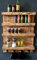 Dekorie Gewürzregal aus Holz für die Wand - Geflammt - 4 Stellflächen - 65 x 50 x 12 cm - Massivholz