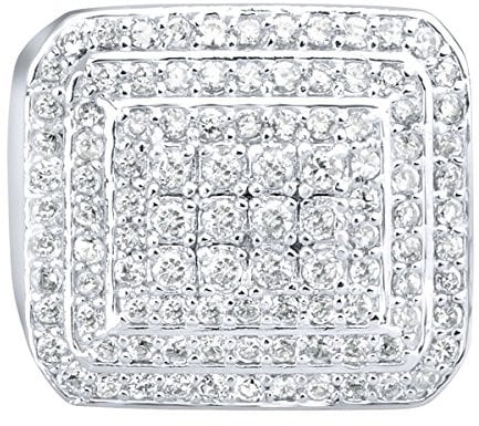 Sterling 925er Silber Pave Ring - DOME - 9