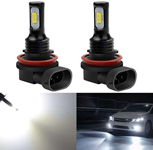 KATUR H11 LED Fog Light Bulbs Extremely Bright 2400 Lumens Max 75W High Power H8 H9 LED for Daytime Running Light DRL or Fog Lights, Xenon White (H11, H8, H9 White)