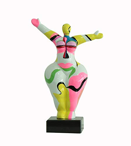 Meubletmoi Damen Skulptur Multicolor Style Art Surrealismus 34 cm hoch – Dekorative Statue Modernes Design – Lady Sun Pop