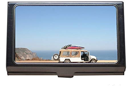 Professioneller Visitenkartenhalter, Auto-Strandauto, Kartenhalter aus Edelstahl (Silber 66)