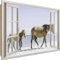 Feeby Bilder Fenster-Illusion Deko Art Wand Kunstdruck Pferde Strand Braun 60x40 cm