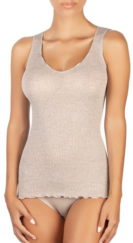 EGI Luxuriöses Tanktop aus Wolle und Seide, V-Ausschnitt, hergestellt in Italien, Art.1492