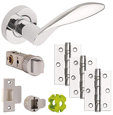 Jigtech JTB72000 Cresta Door Pack-Latch, Polished Chrome