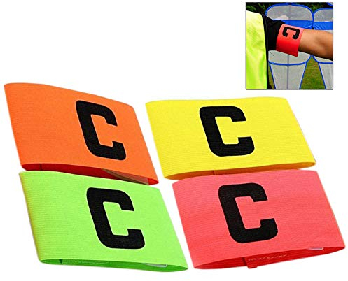 iwobi 4 Stück Fußball Spielführer-armbinde, Elastic Fußball Kapitän Armband Für Kinder, Erwachsene