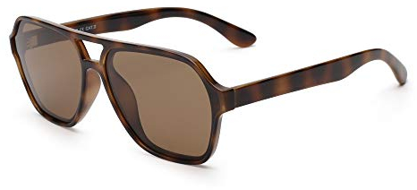 GLINDAR polarisierte Pilotenbrille Männer Frauen Vintage quadratische Fahrbrille (Schildkrötenrahmen/polarisierte braune Linse)