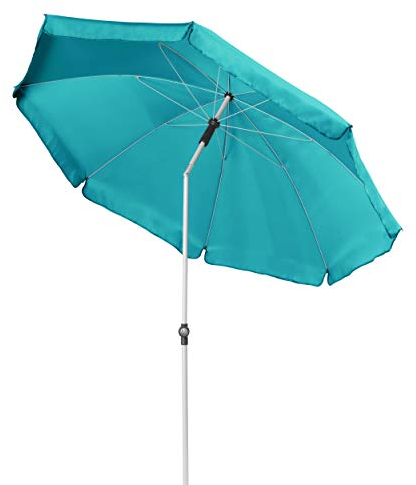 Doppler GS ACTIVE ca. 200/8tlg. - Sonnenschirm für Balkon oder Garten - Regenabweisend - Knickbar - ca. 200 cm - Türkis