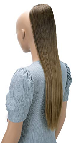 CAISHA 65cm Haarteil Mit Kordelverschluss Langhaar Zopf Pferdeschwanz Haarverlängerung Glatt Hellbraun Mix PH625