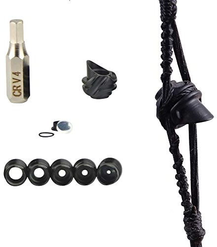 AMEYXGS Bogenschießen Peep Sights 37/45 Grad Aluminium Compound Bogen Visier Peep Sight 6X 8X Clarifier 1/8 1/16 1/32 3/32 3/64 Innerer Kern Aperture Kit (45Grad_schwarz, 6X)