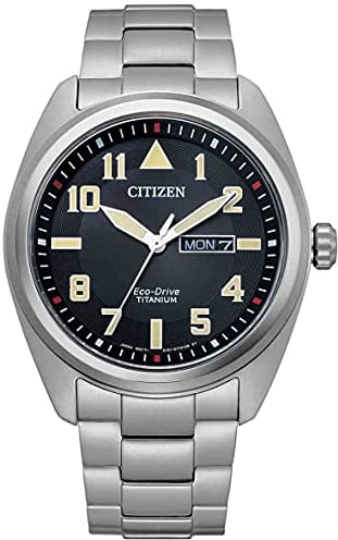 CITIZEN Herren Analog Quarz Uhr mit Titan Armband BM8560-88EE, Schwarz