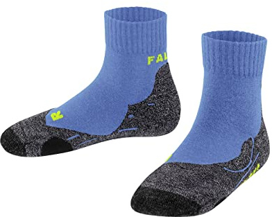 FALKE Unisex Kinder TK2 Short Wandersocken atmungsaktive schnelltrocknende klimaregulierende geruchshemmende Wolle Funktionsmaterial mittelstarke Polsterung kurz antiblasen Trekkingsocken 1 Paar