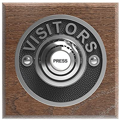 Traditional Square Wired Doorbell Visitors in Tudor Oak and Chrome