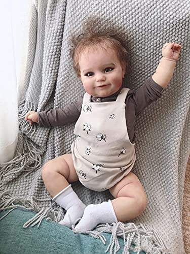 Enjoy with Love 60CM Maddie Hochwertige Puppe Riesige Größe Baby Reborn Kleinkind Beliebte Mädchenpuppe Weicher Kuschelkörper (Blue Eyes)