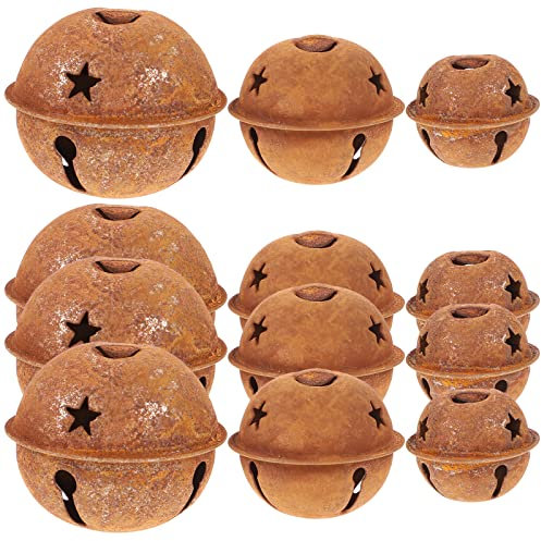 FOMIYES 1 Set / 30 Stück rostige Glöckchen für Weihnachten, zum Basteln, kleine Glöckchen, rostete Metallglocken, Weihnachtsbaumglocken für Weihnachten, Urlaub, Bastelarbeiten