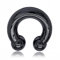 viva-adorno Hufeisen Piercing Intimpiercing Nasenring CBB Horseshoe Chirurgenstahl 316L XXL dick Z427, 10 x 16 x 14mm / Schwarz