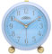 PRIM Candy Pastel Alarm Blauer Metal Wecker ohne Ticken, klassischer Wecker analog mit goldenen Zahlen in süßen Pastellfarben, Ideal auch als Vintage Deko