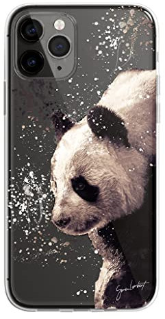 SmartGiftShop Asian Wildlife Animals Case Splatter Art CLEAR Phone Cover Case Exclusive Artwork for iPhone SE - Panda