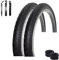 2 x Roverstone HY 156 20 Fahrradreifen Fahrradmantel Schwarz 47-406 (20 x 1,75) + 2 Schläuche AV inkl. Reifenheber