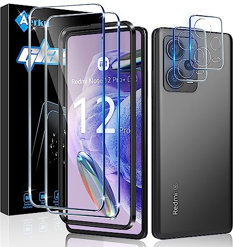 Aerku Protector de Pantalla para Xiaomi Redmi Note 12 Pro Plus 5G, Protector de Lente de Cámara [2+2 Piezas], 0.33MM HD 9H Ultra Resistente Cristal Templado Vidrio Templado