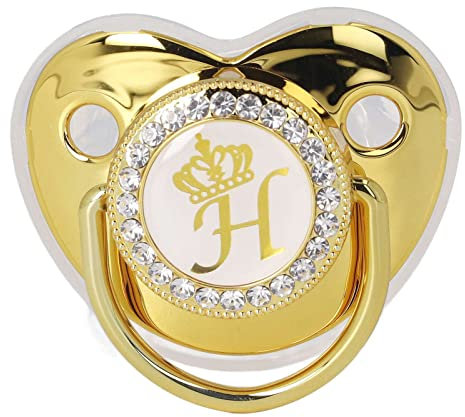 Kleinkind-Schnuller, Tragbarer Silikon-moderner Goldener Buchstabe-Schnuller-sicherer Vorzüglicher (H)