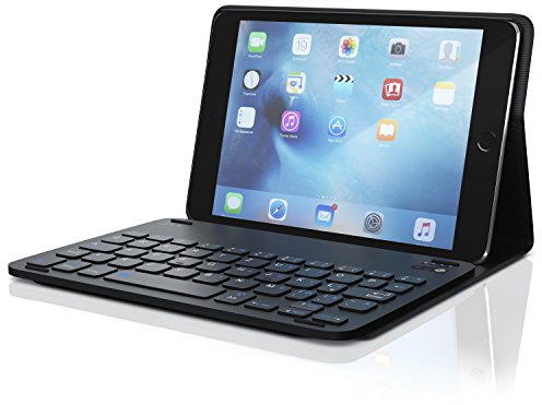 CSL - Tastatur-Case kompatibel mit iPad Mini 7.9 Zoll (4. Generation), Tastatur Hülle Schutzcase mit integrierter kabelloser Tastatur, Deutsches QWERTZ-Layout - Schwarz