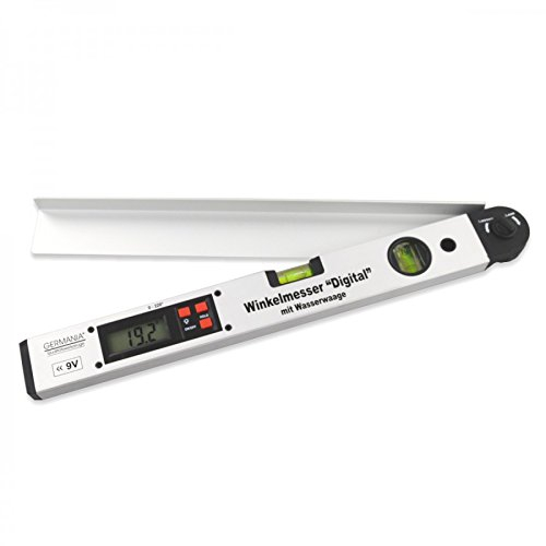 GERMANIA digitaler LCD Winkelmesser 450 mm Wasserwaage mit 2 Libellen Gradmesser Schmiege