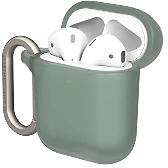 RHINOSHIELD AirPods Case with Carabiner Compatible with Apple [AirPods Serie 2/1] | Military Grade Drop Protection, Scratch Resistant, Wireless Charging - [Sage Green, Standard Set]