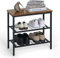 CAPHAUS 3-Tier Shoe Rack for Entryway, Mudroom Shoe Bench, Small Shoe Rack, Metal Shoe Shelf with Wood Board, Industrial Shoe Storage Table for Hallway, Living Room, Bedroom, Closet, Rustic Oak