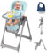 DJEDJEO Hochstuhl Baby, Faltbarer 3-in-1-Babyhochstuhl, 5-Punkt-Gurt,Abnehmbarer Essbrett,einfach zu reinigen,PU Leder Kissen,Baby-Lätzchen
