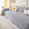 Homxi Sofabezug Ecksofa 2 Sitzer,180x200CM,Sofahusse Überzug Blatt Druck Überwurf für Sofa Chenille Sofa-Handtuch Grau Sofa Universal Bezug