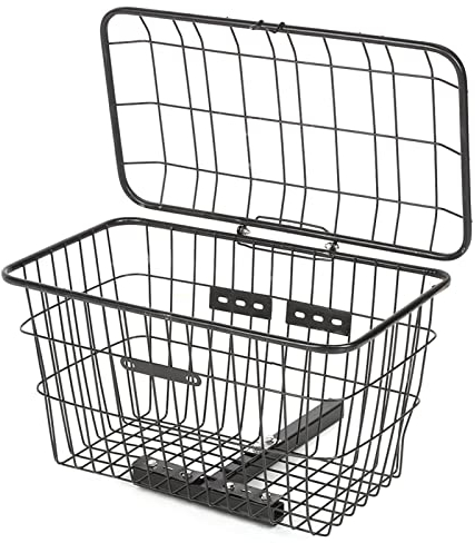 Asixxsix Rear Scooter Basket, Metal Wire, Portable, Heavy Duty, Foldable, Universal, Rust Proof, Wire Mesh, Detachable, Front Knee Scooter Basket