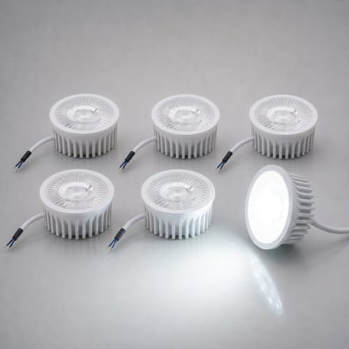 Trango 5er Pack 5 Watt 3-Stufen dimmbar LED Modul MOCWSD*5 Tageslichtweiß 6000K (kaltweiss) zum Austauschen GU10 & MR16 Leuchtmittel Einbauleuchten, Deckenstrahler, Einbaustrahler
