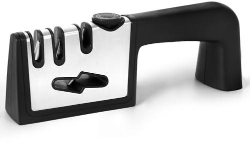 Messerschärfer 4 in 1, Seutgjie Messerschleifer Profi mit Scherenschleifer und 8 stufig verstellbarem Winkel