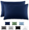 REDKEY Kissenbezug 50x80 cm - 2er Set Kopfkissenbezug - Mikrofaser Kissenhülle für Kissen, Kopfkissenbezüge mit Laschenvershluss, 50 x 80 Pillow Case - Dunkelblau