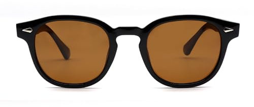 HWYYLX Retro Oval Polarisierte Sonnenbrille Für Männer Frauen, Vintage Johnny Depp Runde Sonnenbrille, Mode UV400 Getönte Linse Sport Karneval Sonnenbrille