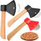 Edelstahl Pizzaschneider Pizzaroller Lustig Pizzarad Axt Pizza Cutter Stahl Pizzarad Spülmaschinenfest Pizza Cutter Edelstahl Holzgriff Pizzaroller Hochwertig von Pizza Waffeln Pfannkuchen und mehr