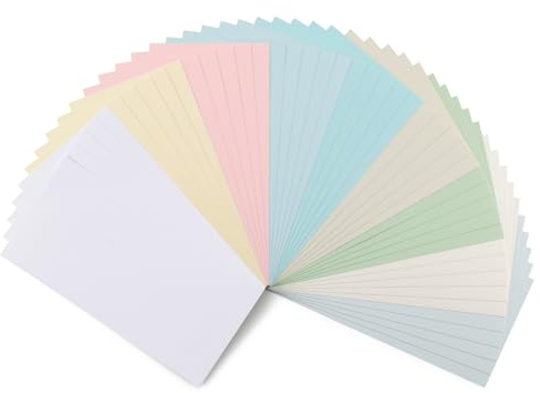 Florence Tonkarton 27 x 13,5 cm - 45 St. Pastell mit Leinen Struktur 250 g - Scrapbooking Bedarf und Bastelpapier für Kartenbasteln, Scrapbooking und Journaling - Reißfest Buntpapier