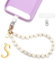 lasuroa 1 Set Handyband mit Perlen, Initialen Handyanhänger Band Abnehmbar Handykette mit Handyband Patch Freihändig Handyarmbandkette für Frauen Mädchen Geschenk (Buchstabe S)