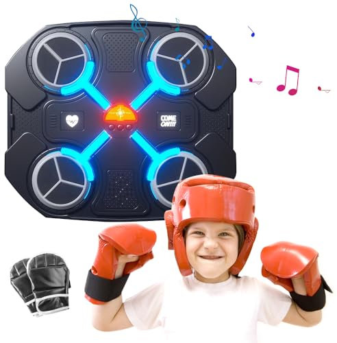 Gobesty Music Boxing Machine, Bluetooth Boxmaschine mit Musik, Box Trainingsgeräte Musik, Intelligente Boxmaschine Wandmontage, Elektronische Boxen Training Geräte mit Boxhandschuhen für Heimtraining