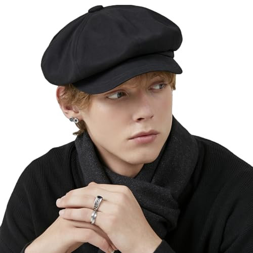 Gajaous Klassische Newsboy Hüte, Zwei Größen Newsboy Flat Cap für Männer und Frauen, Modische Baker Boy Mütze Beret Cap