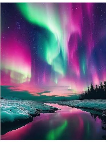 Diamond Painting Aurora,Diamond Painting Erwachsene landscape,Diamond Art Erwachsene Set Home Wand Dekor for Gift (30x40cm)