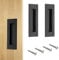 2 Pcs Stainless Steel Recessed Sliding Door Handles, Sliding Door Handles, Sliding Door Handle, Recessed Door Handles, Flush Door Handles, For Kitchen Cupboard Wardrobe Dresser Barn Door Closet(Black)
