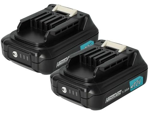 vhbw 2X Batterie Compatible avec Makita DMR108, DF333DSAX6, DMR107, DS032, DMR202, DMR110, DF332DZ Outil électrique (1500 mAh, Li-ION, 12 V)