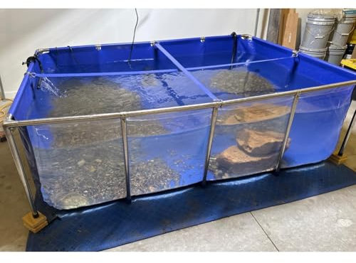Rygcrud Oberirdischer Koiteich Mit Fenster, PVC-Leinwandfolien Mit Stahlrahmen, Aquarium Haltetank Für Fisch-Schildkröten-Zucht, Leicht Zu Montieren(200x100x71cm)