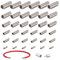 Sixfolo 42 Pcs Embout de Cordon pour Bijoux Fermoir de Bracelet Cuir Rond Fermoir Magnétique en Cuivre Fermoir a Visser Collier pour DIY Cordon en Cuir, Bracelet Bijoux (1.5/2/3/4/5/6 mm)