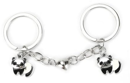 MUCOOS Süßer Schlüsselanhänger, Personalisierter Schlüsselanhänger 2 Pack, Panda Schlüsselanhänger, Liebesdesign,Geschenk Für Frauen,Geschenke Für Freundin,Schlüsselanhänger Frauen